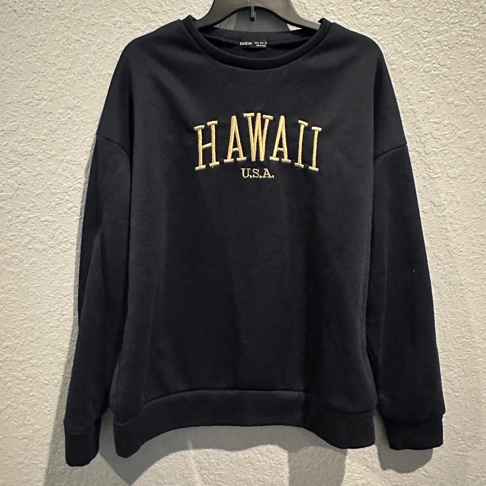 Blue Oversized Hawaii Sweatshirt - Size M